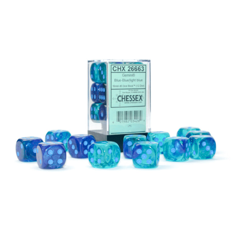 Load image into Gallery viewer, Chessex 16mm D6 12 Die Dice Set
