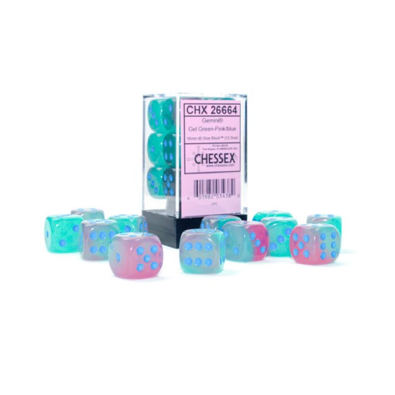 Load image into Gallery viewer, Chessex 16mm D6 12 Die Dice Set
