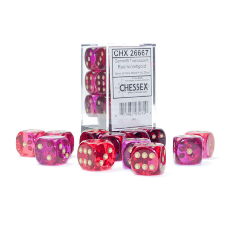 Load image into Gallery viewer, Chessex 16mm D6 12 Die Dice Set
