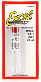 .0135" (.343mm) Steel Twist Drill (12/Vial)