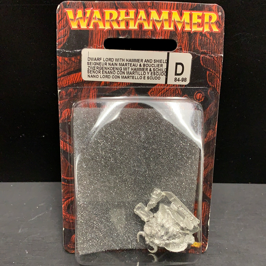 Warhammer Fantasy Dwarf Lord with Hammer and Shield (METAL) (Out of Print) (NEW) (SEALED)