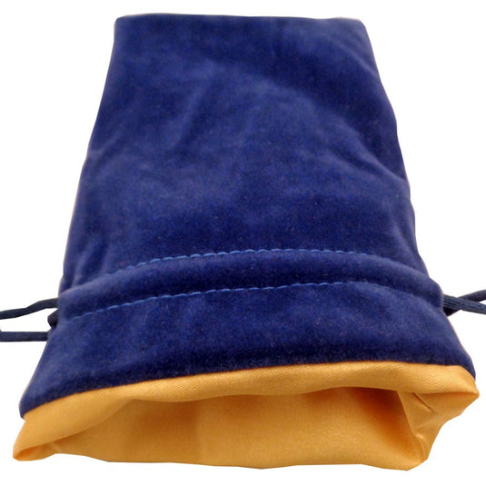 Dice Bag: 4 x 6 Blue with Gold Satin Lining Metallic Dice Games
