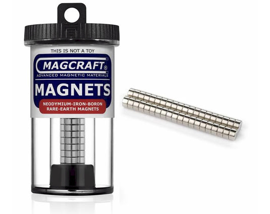 Rare-Earth Disc Magnets, 0.25 in. Diameter x 0.125 in. Thick, 40-Count