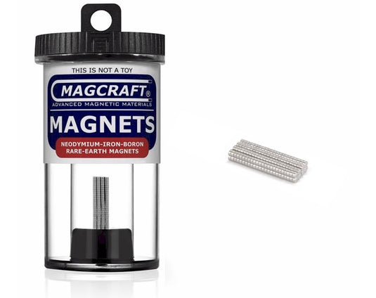 Rare-Earth Disc Magnets, 0.0625 in. Diameter x 0.03125 in. Thick, 200-Count