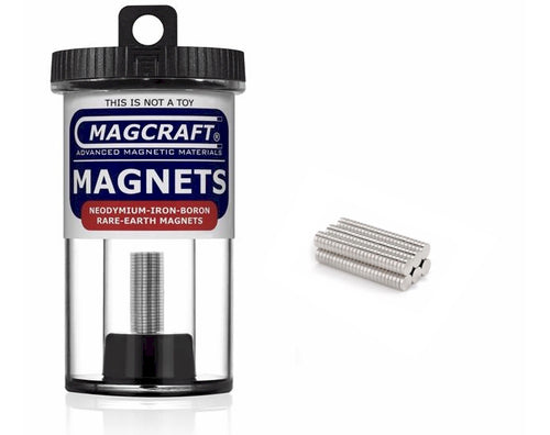 Rare-Earth Disc Magnets, 0.125 in. Diameter x 0.03125 in. Thick, 150-Count