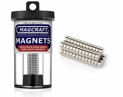 Rare-Earth Disc Magnets, 0.25 in. Diameter x 0.1 in. Thick, 50-Count