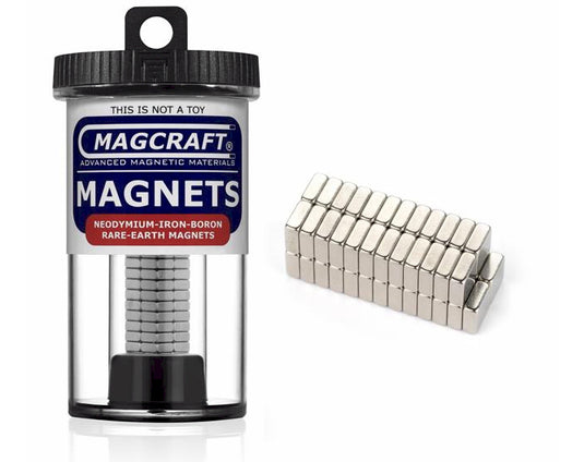 Rare-Earth Block Magnets, 0.25 in. Long x 0.25 in. Wide x 0.1 in. Thick, 50-Count