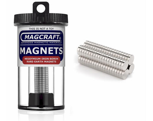 Rare-Earth Disc Magnets, 0.25 in. Diameter x 0.0625 in. Thick, 80-Count