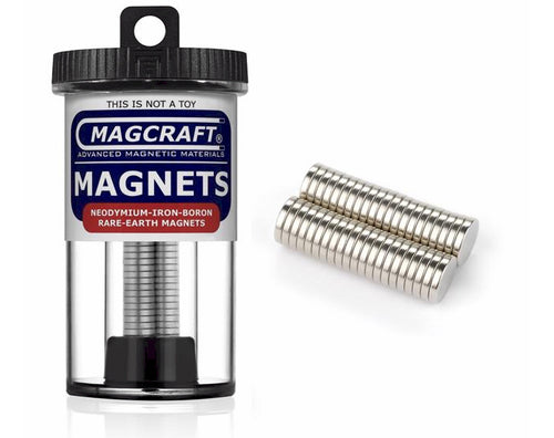 Rare-Earth Disc Magnets, 0.375 in. Diameter x 0.0625 in. Thick, 40-Count