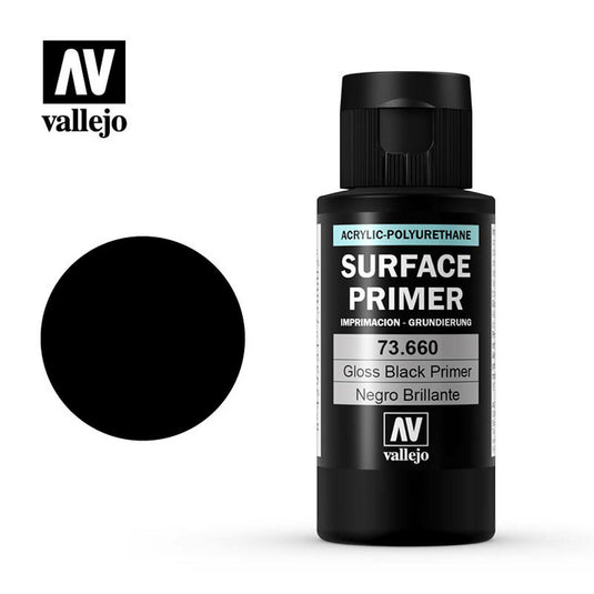 Vallejo Surface Primer: Black (60 ml Bottle)