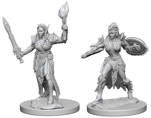 Pathfinder Battles Deep Cuts Unpainted Minis: W1 Elf Female Fighters
