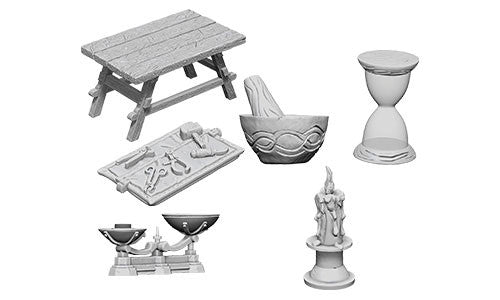 WizKids Deep Cuts Unpainted Minis: W5 Workbench & Tools