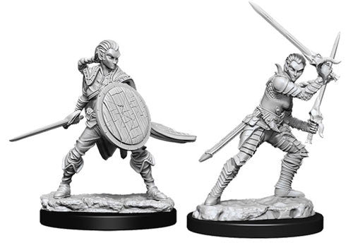 Pathfinder Battles Deep Cuts Unpainted Minis: W6 Female Elf Fighters