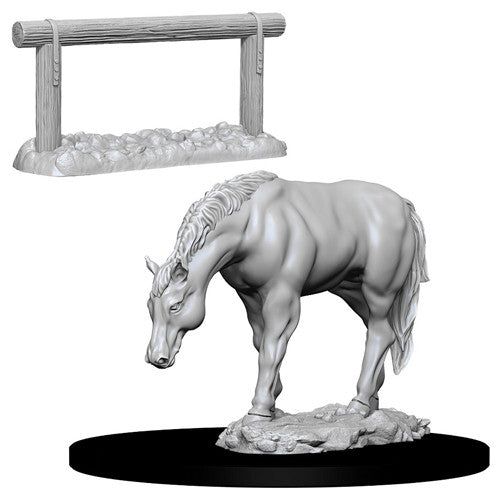 WizKids Deep Cuts Unpainted Minis: W10 Horse & Hitch